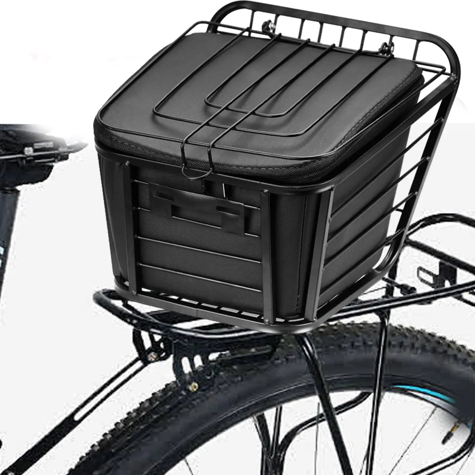 

Bike Rear Basket Easy Install Carrier Shopping Bag Bicycle Cargo Rack Cycling Basket for Outdoor Luggage Riding Camping Hiking