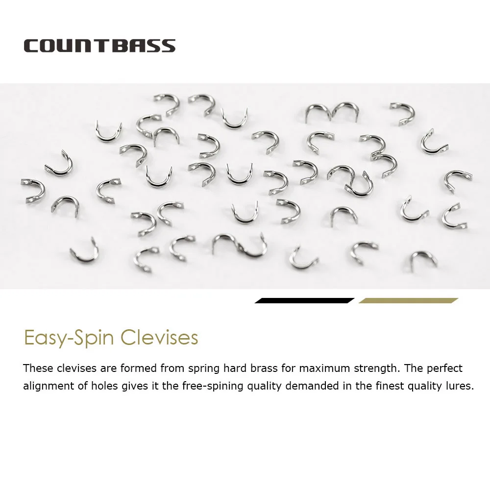 Countbass 100pcs Easy-Spin Clevises Stainless steel DIY spinnerbatis spinner fishing lures accessories clevis tackle craft fishing lure