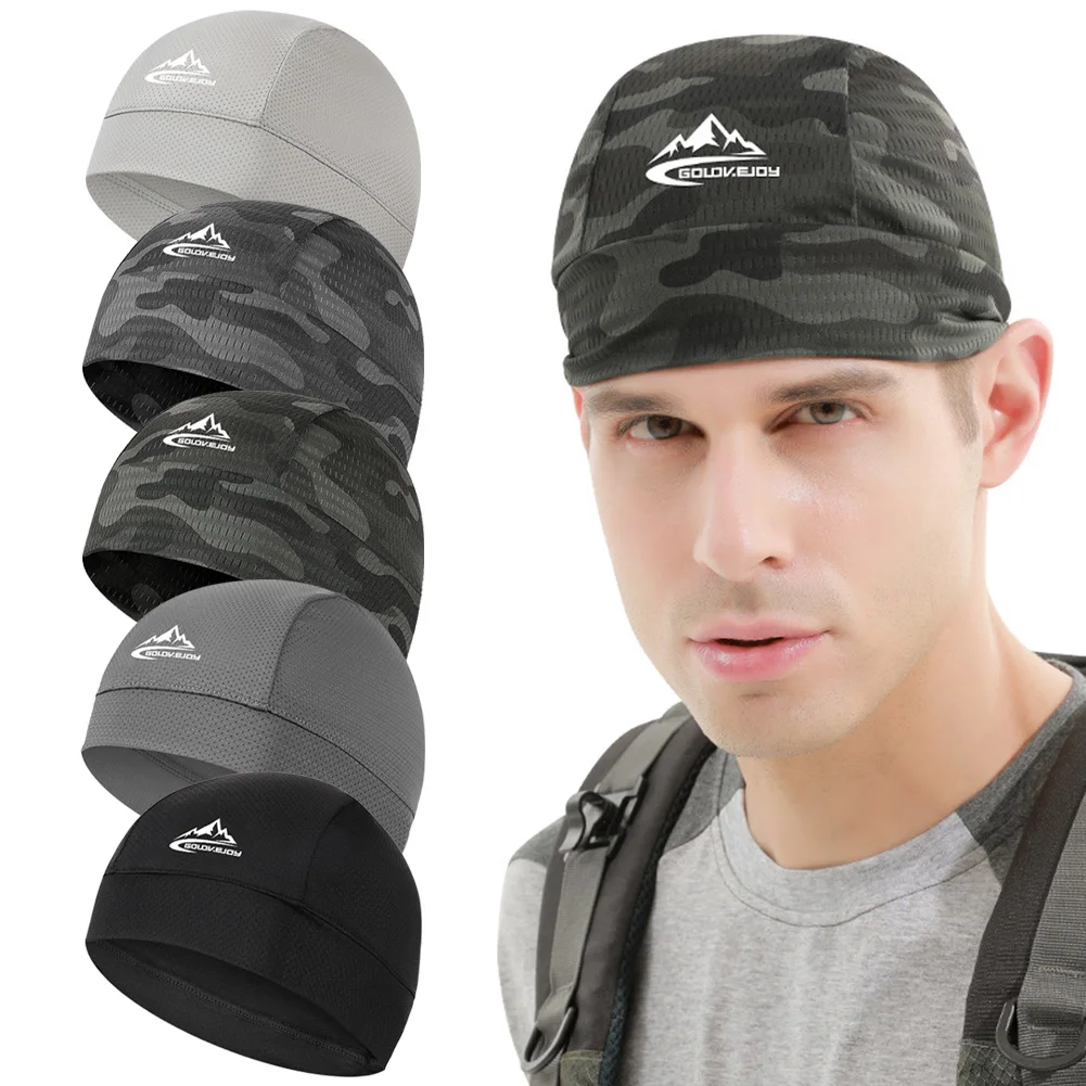 

Quick Dry Cycling Hat Cap Motorcycle Helmet Liner Bike Summer Riding Anti-Sweat Hat Mesh Fabric Cap Cycling Equipment 5 Colors