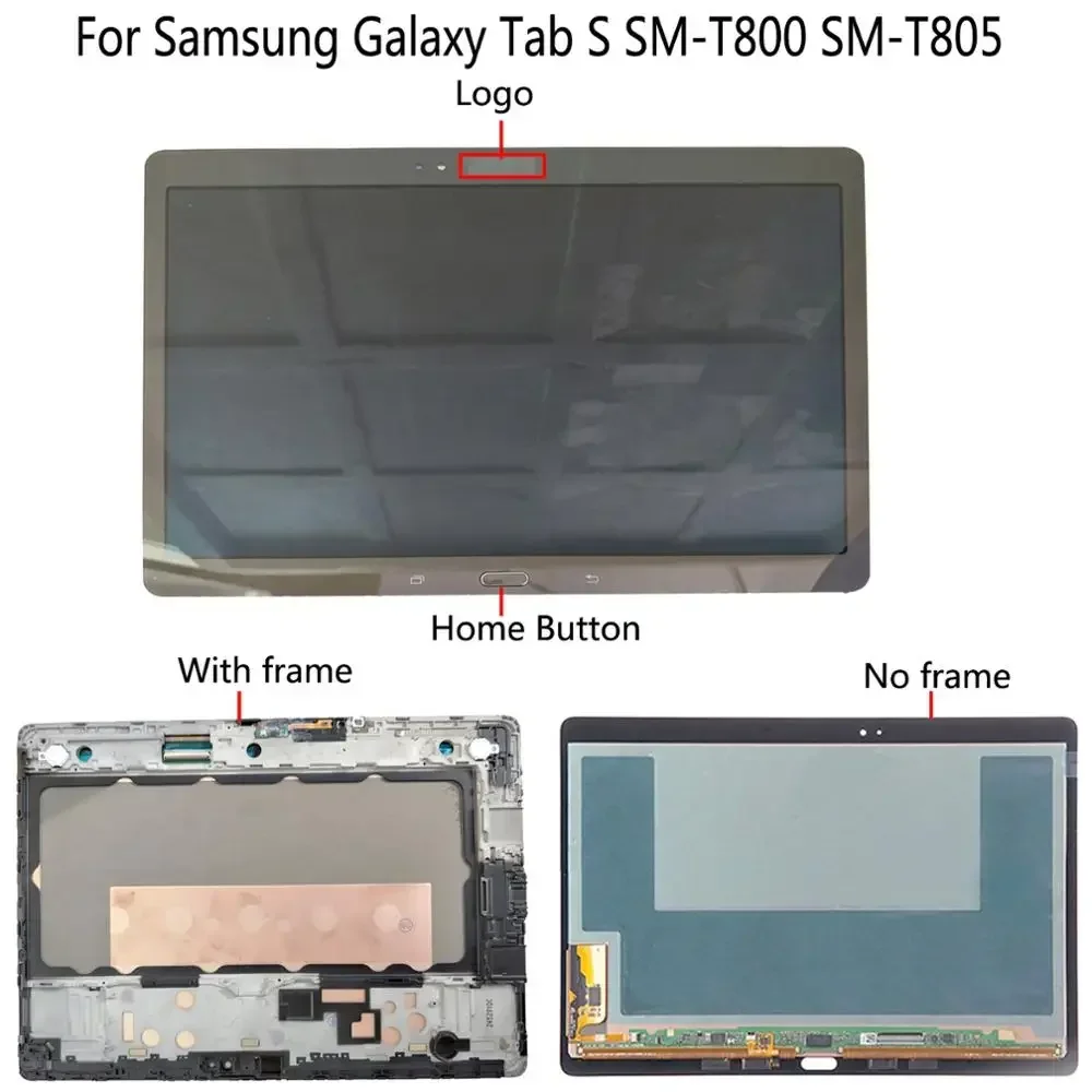 Shyueda Originale Per Samsung Galaxy Tab S Sm-T800 Sm-T805 10.5 "2560X1600 Amoled Display Lcd Touch Screen Digitizer + Frame