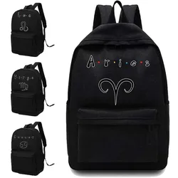 Women Shoulders School Bag Canvas Unisex Backpacks Sport Bag Constellation Pattern Printed Backpack Designer Laptop Backpack