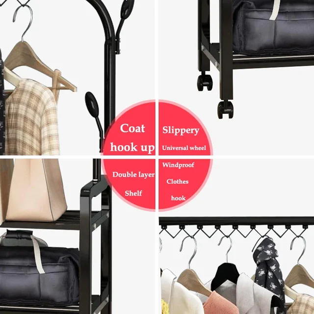 Home and Organization Shoes Closet Storage Shelves Clothes Rack Foldable Porte Manteau Mural Galvanized Metal Shelving Shoerack 5