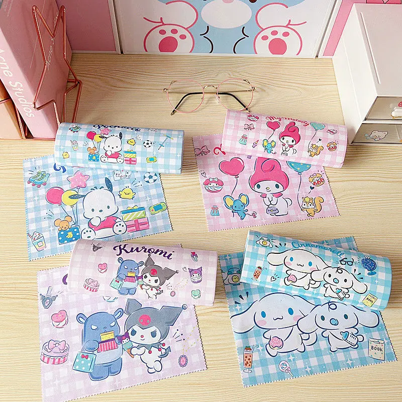 

Kawaii Sanrio Glasses Case Cartoon Hellokitty Mymelody Kuromi Pompom Purin Student Glasses Sunglasses Storage Box