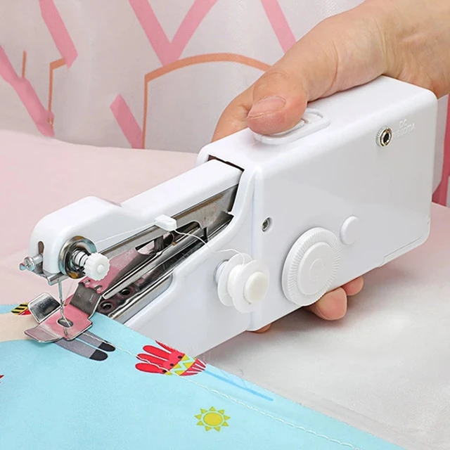 Mini Portable Hand Sewing Machine Quick Handy Stitch Sew Needlework  Cordless Clothes Household Mini Electric Sewing Machine New - AliExpress