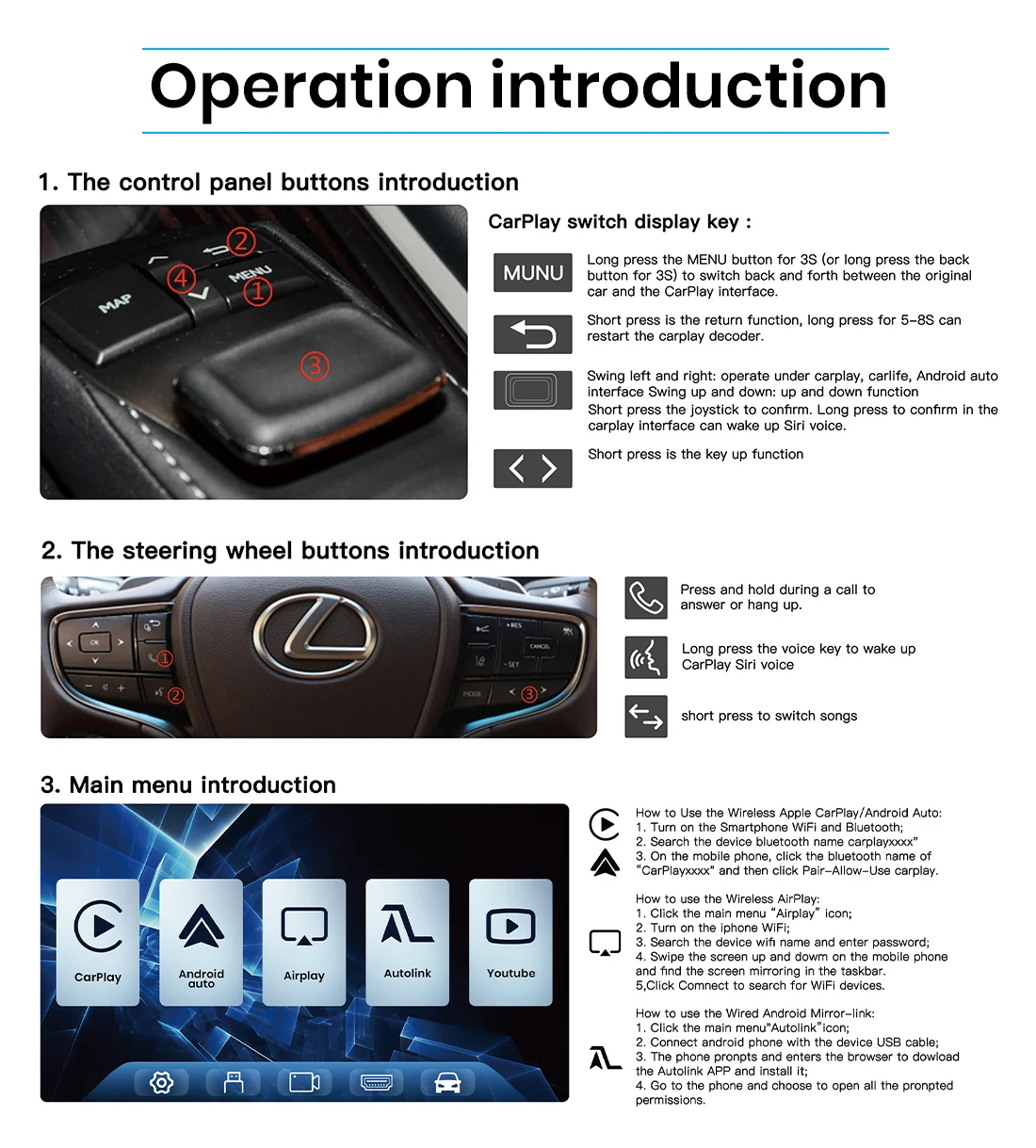 Wireless CarPlay Interface for Lexus