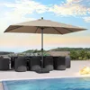 Patio Market Umbrella Outdoor Table Sun Umbrellas with Crank 8 Aluminum Sturdy Ribs for Pool Deck Backyard 9' X 11.5' 1