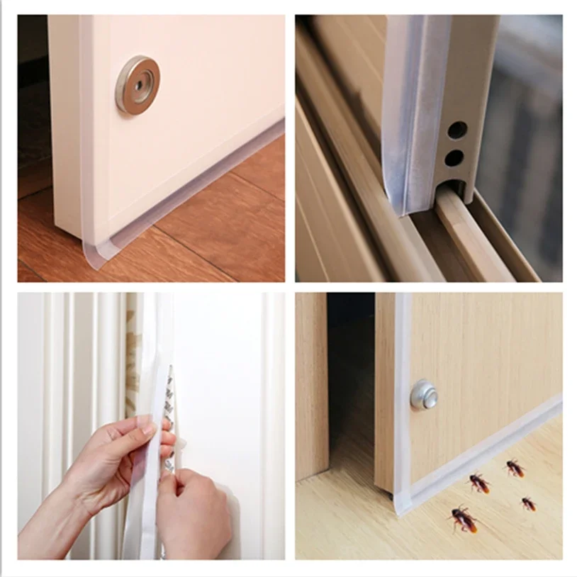 5 Color 9 Size Window Door Bottom Self Adhesive Silicone Rubber Seal Weathering Strip Sealing Tape