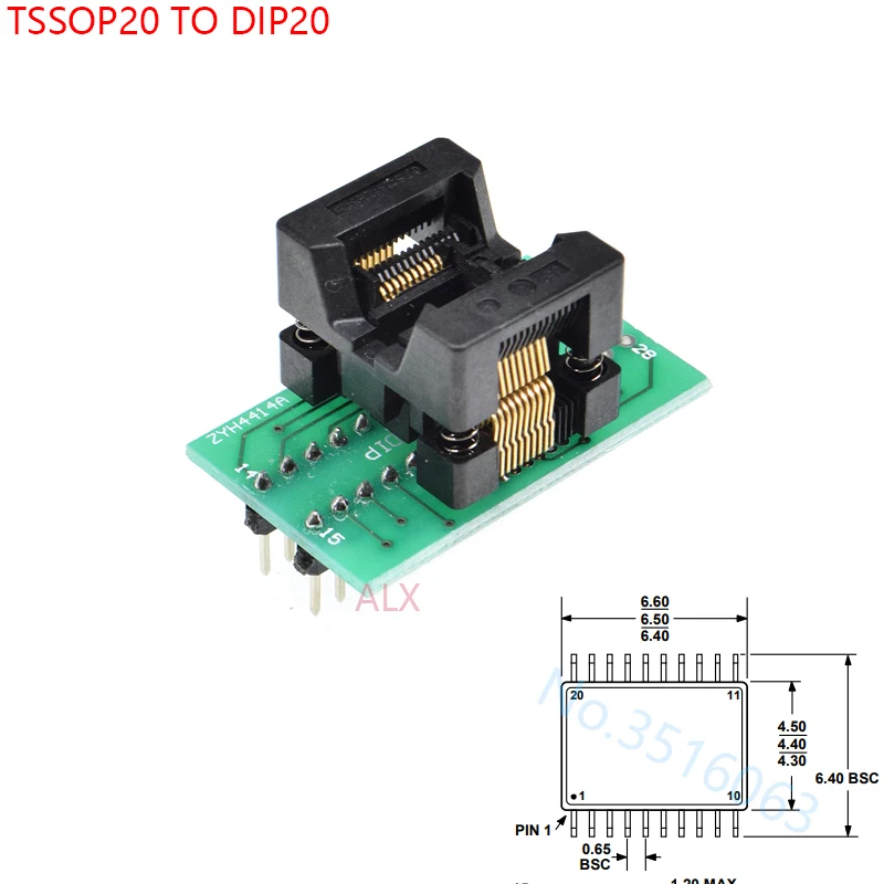50x SOP20/SSOP20/TSSOP20 Zu DIP20 Adapterplatine – 0,65 Mm & 1,27 Mm Pitch, 2,54 Mm Raster, Grün