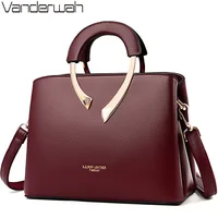 GENUINE VANDERWAH High Quality Pu Leather Casual Tote Luxury Handbags Women Bags Designer Shoulder Crossbody Bags for Women 2025
