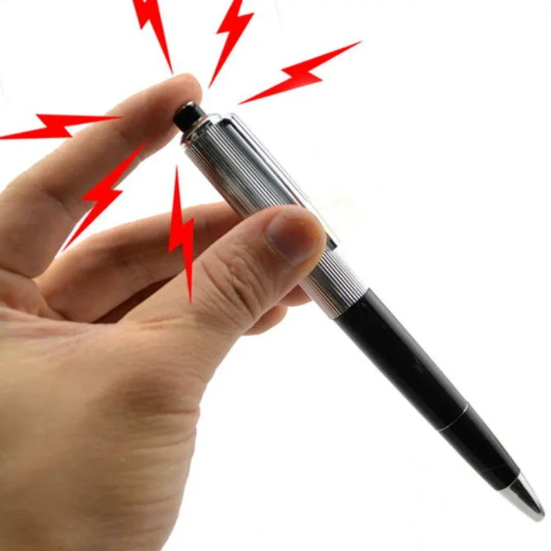 Shock Pen Electric Pen Toy Surprising Tricks Fool Friends Shocking Halloween April Fools' Day Funny Pens Party Supplies For prank toys,joke toys,shocking toy,toy finger sting 1Pc