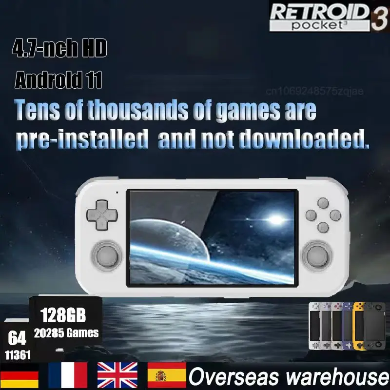 Retroid Console de jeu portable Pocket 3 avec Android 11 Wi-Fi