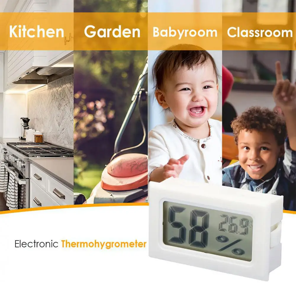 Description Picture 5 of itemMini LCD Digital Thermometer Hygrometer Temperature Indoor Convenient Temperature Sensor Humidity Meter Gauge Instruments Cable