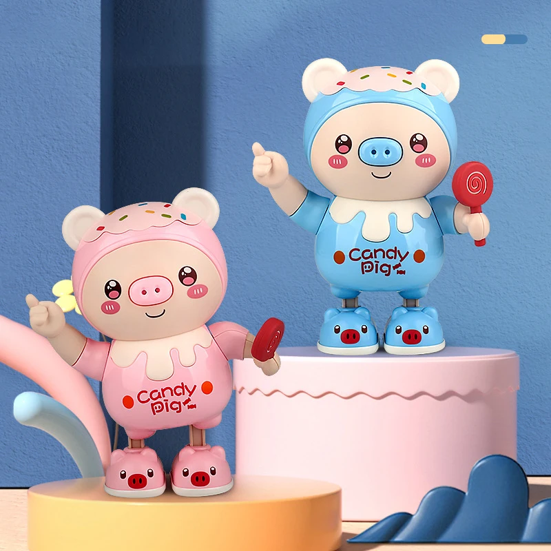 New Electric Dancing Pet Pig Toys With Swing Light Music Little Cute Pig Animal Toys For Baby Birthday Xmas Gift Wholesale 2