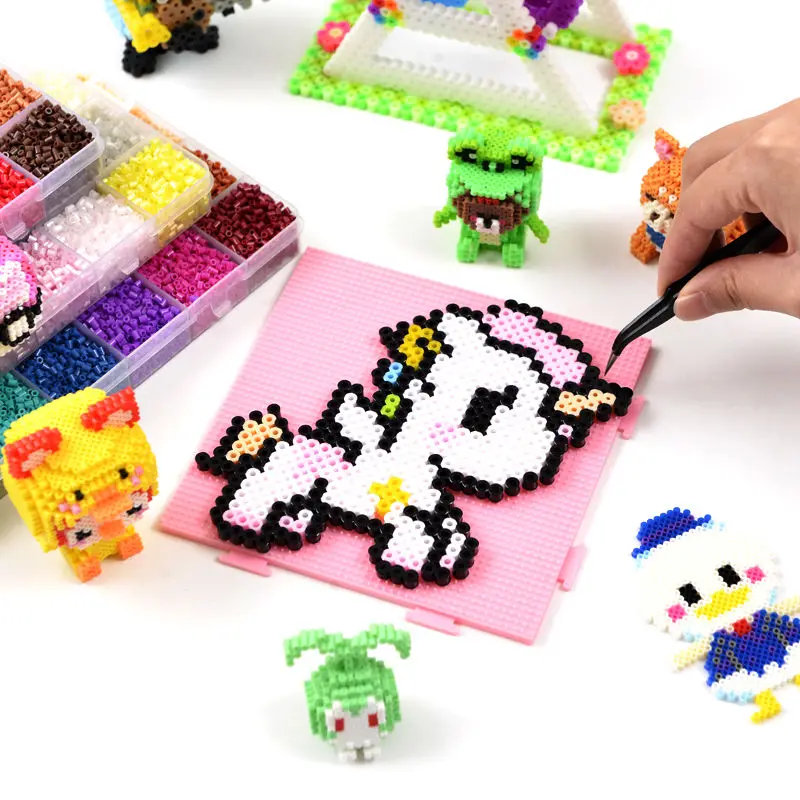Creative 3D Puzzle Iron Beads Craft Set with Large Pegboard