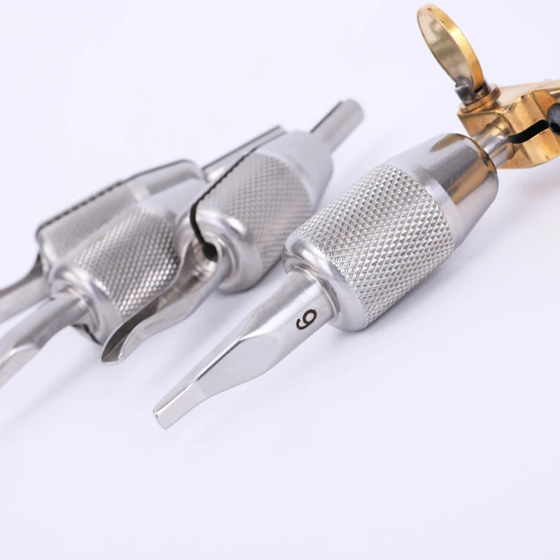 Un Tubo Piatto Con Impugnatura Magnum Per Tatuaggio In Acciaio - Foto 7