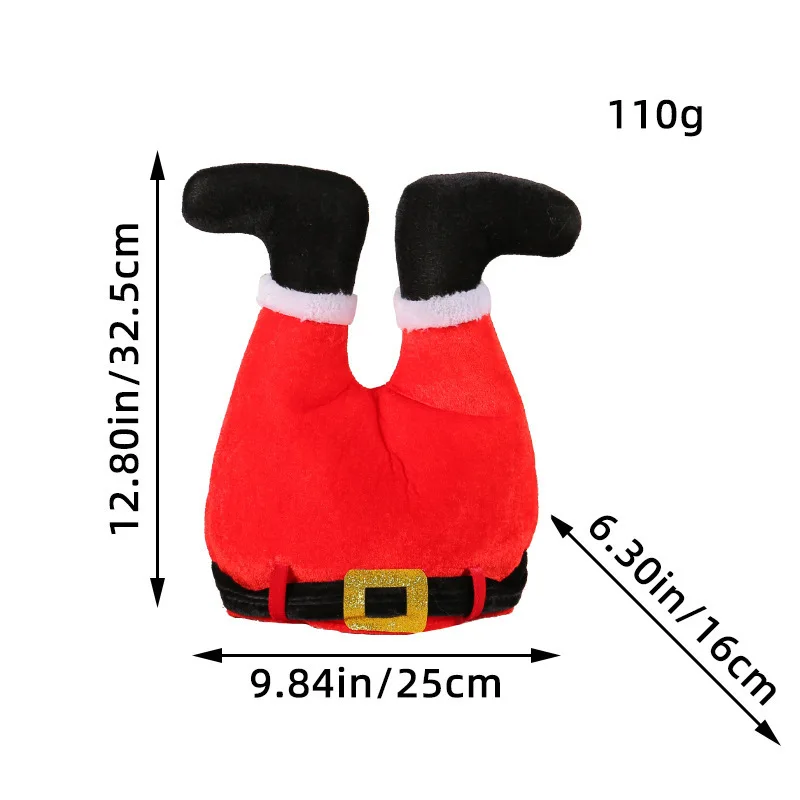 Creative Christmas decorations, funny red leg hats, children's and adults Christmas hats, clown party activities