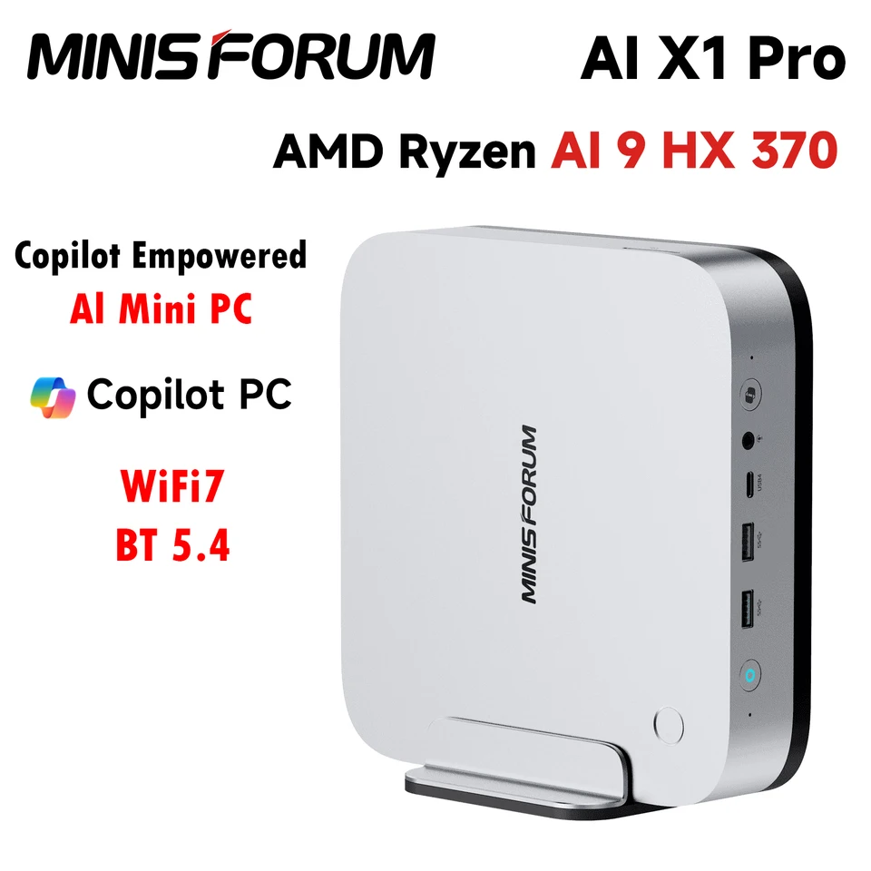 MINISFORUM AI X1 Pro AMD Ryzen 9 HX 370 Fingerprint Copilot PC
