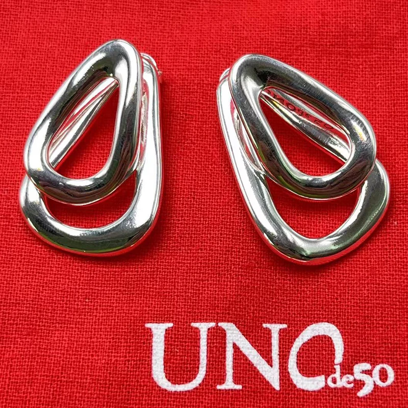 

2023 UNOde50 Hot Selling European and American Fashion Creative Geometry Women's Earrings Romantic Jewelry Gift Bag with