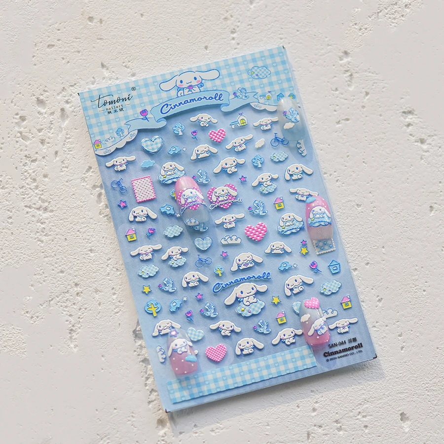 1 Stück 5D Geprägte Cinnamoroll Hello Kitty Nagelaufkleber Niedliche Cartoon Langlebige Melody Nagelkunst-Accessoires Kuromi Nagelcharms – Detail 11