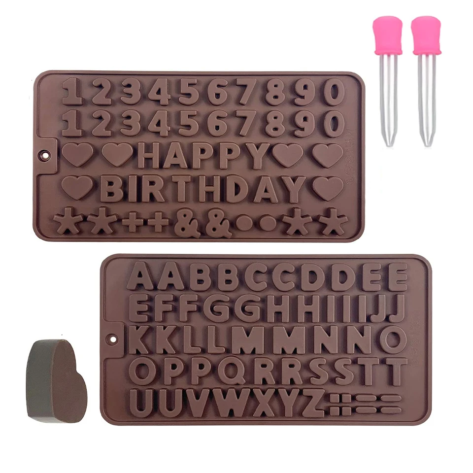 2 Pieces Chocolate and Letter-Shaped Silicone Mold – Kitchen Baking Utensils for DIY Ca... - SKU LSSM1555 - UGI Packaging