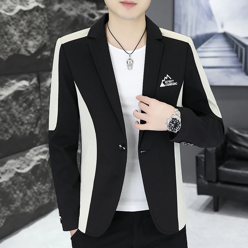 High Quality 2024 New Men's Korean Version of Fashion Handsome Business Casual Slim-fit Banquet Boutique Suit Jacket  M-4XL 2