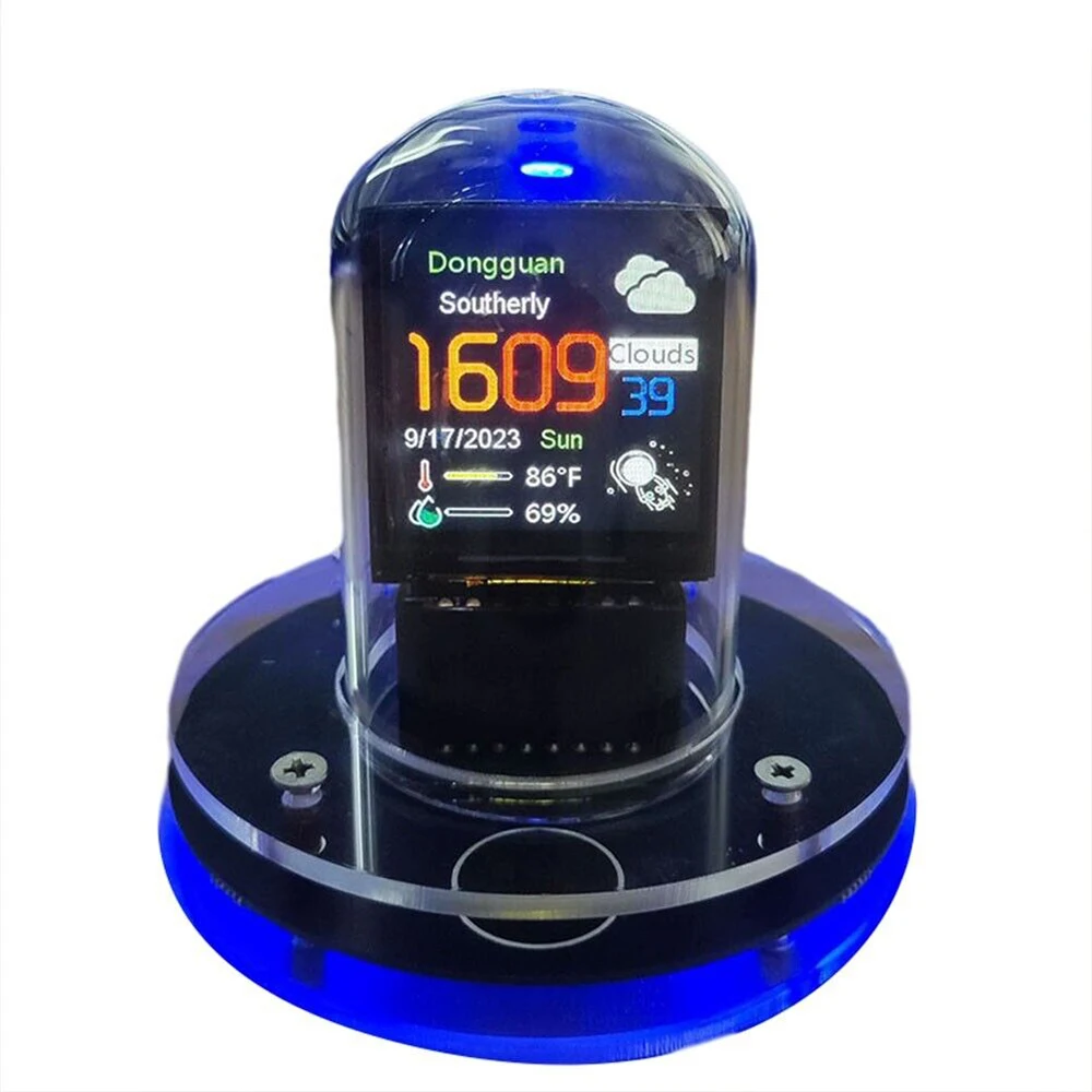 Nixie Tube Clock Smart Wifi Glow Diy lcd digital clock digital desk clock digital clock digital table clock Cyberpunk Style Visual Display Changeable Automatic Update