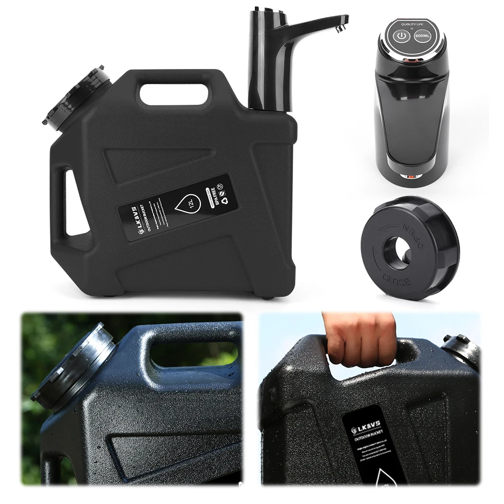 Portable 12L Water Can with Dispenser for Camping Hiking