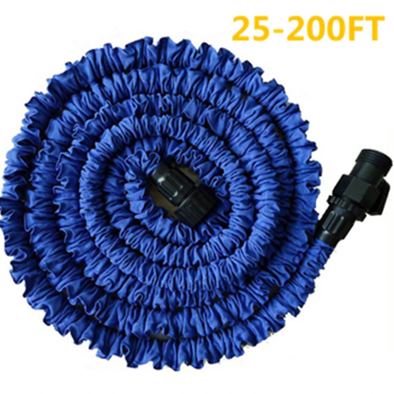 Expandable Water Hose Magic Flexible Expandable Garden Hose Reels Water Pipe Quick Connector Valve Blue Green US/EU 25FT-200FT