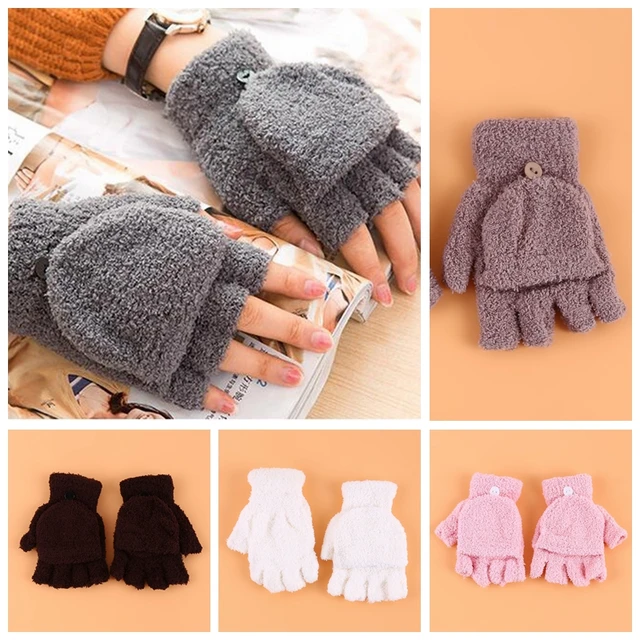 Winter Warm Womens Half Finger Gloves