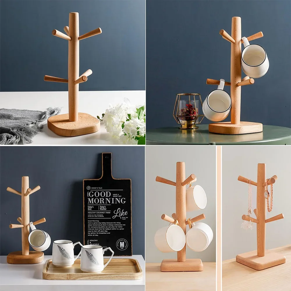 Coffee Mug Tree Stand Wooden Coffee Cup Holder Countertop Mug Tree Mug  Stand Kitchen Organizer Kitchen Organizer Storage Stand - AliExpress 15