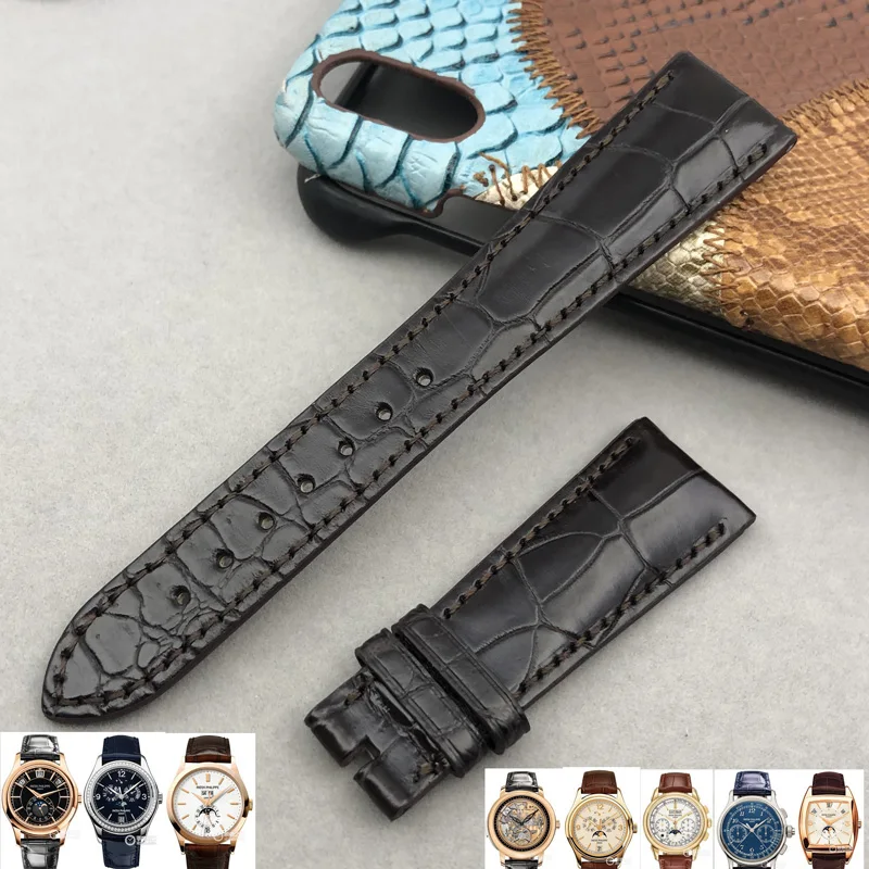 

FUYIJIA Top Custom PATEK-PHILIPPE Watch Band Alligator Strap 22MM 21MM 20MM 19MM Genuine Leather Belt Crocodile Skin Watchbands