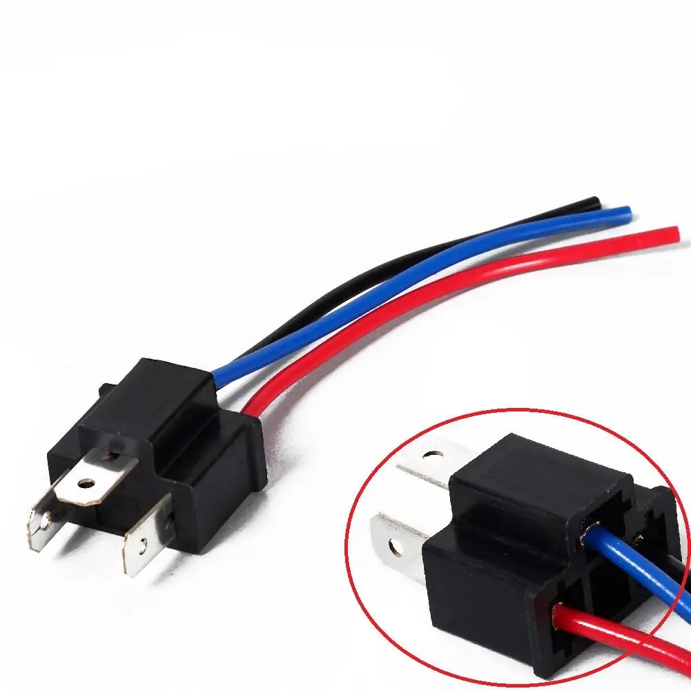 

2pcs H4 Hb2 9003 Headlight Male Wire Harness Plug Socket Adapter Connector High Efficiency Resistant To Heat Work For Headlight