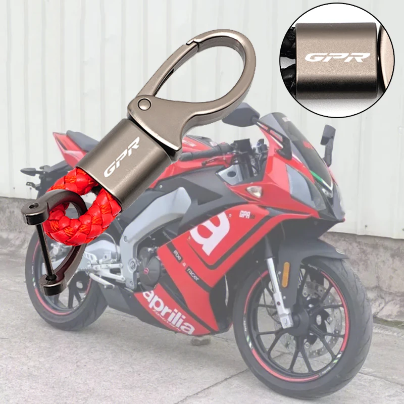 

For Aprilia Rim RSV4 GPR TERRA 150 Tuono SR MAX300 Accessories Custom LOGO Motorcycle Braided Rope Keyring Metal Keychain For A