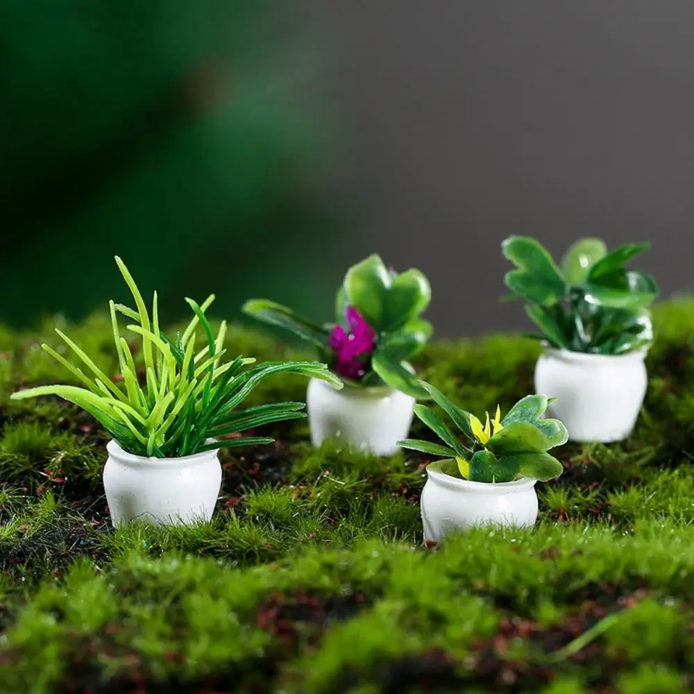 

New 1:12 Dollhouse Miniature Mini Tree Potted For Green Plant In Pot Doll House Furniture Home Decor Simulation Potted Plants
