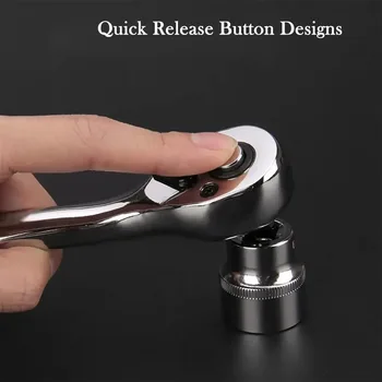 1/4" Ratchet Socket Wrench Set Drive Sockets Set Extension Rod Multi-function Ratchet Spanner Car Motorcycle Repair Hand Tool 2