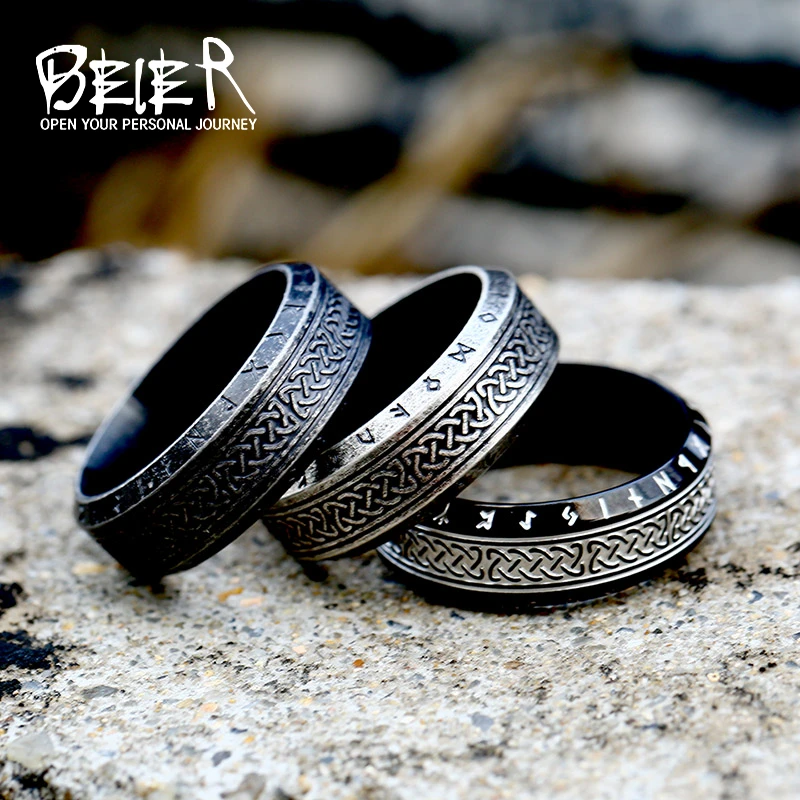 Beier Viking Odin Norse Viking Totem Amulet Rune Words Vintage Jewelry For Men Women Fashion Vintage Jewelry