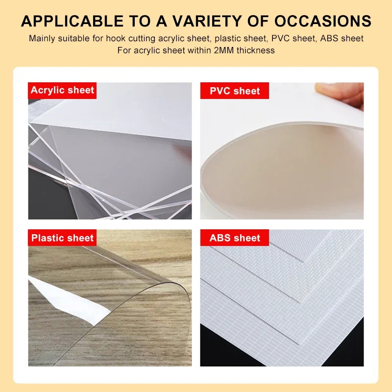 Perspex Cutter Hook Acrylic Cutting Tool With 3 Spare Blade Hook Knife Blades Steel DIY Plexiglass Repair Hand Organic Board glass cutter tile glass cutter tile cutting tool