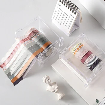 1PC 10.3x9.2x7.1cm taglierina per nastro adesivo Washi Tape Storage Organizer Cutter Organizer per Dispenser di nastro per ufficio