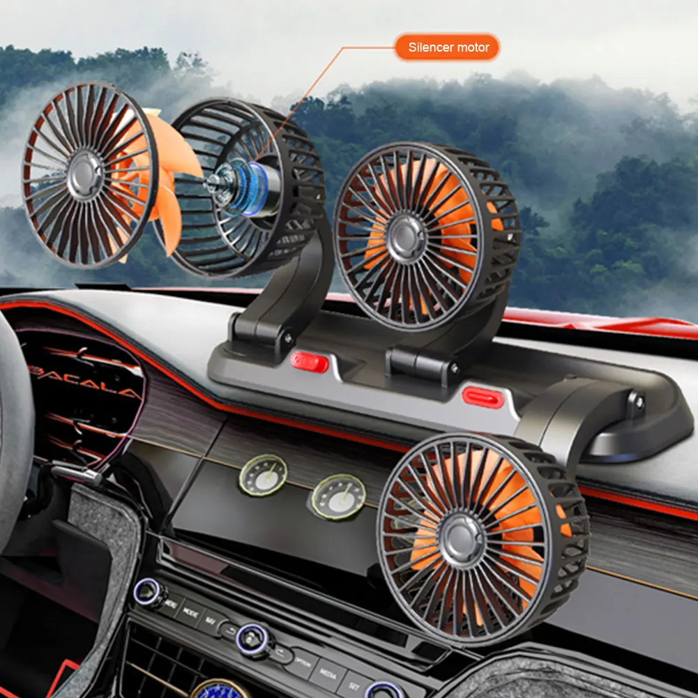USB/12V/24V Fan Car Fan Automotive Electric Fan Universal 3/2/1 Head
