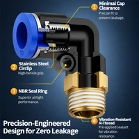5PCS PL Series Straight Pneumatic Fittings - 12mm Hose to 1/8" 1/4" 3/8" 1/2" Thread Air Pipe Quick Connector for Compressor 3