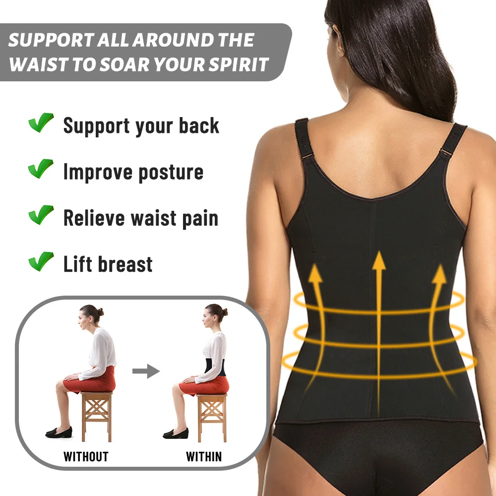 Neoprene Sweat Belt Women Waist Trainer Underwear Sauna Weight Loss Vest Corset Corrective Shapewear Slimming Girdle Flat Belly