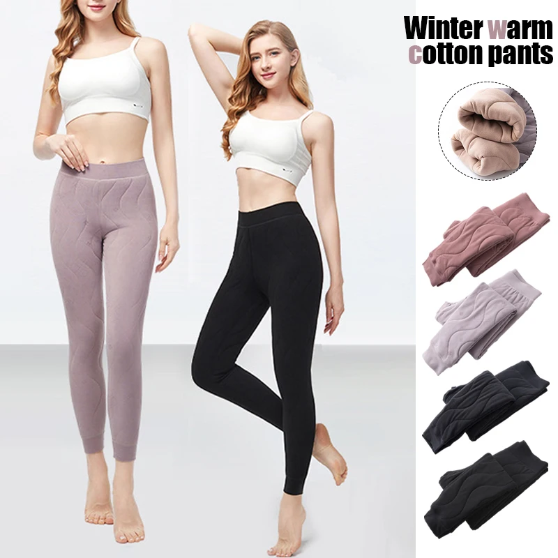 Soft Wool Women Winter Warm Pants Female Leggins Thermo Warmth Elasticity Trousers Underwear High Waist Autumn Pants XL-4XL large size 2021 autumn winter women harem pants warm sweat plus velvet pants high waist loose fleece pants female trousers