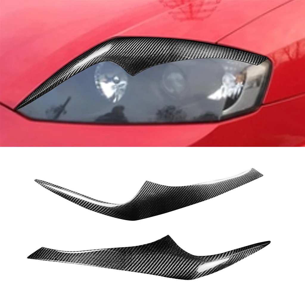 

1pair Real Carbon Fiber Car Headlights Eyebrow Eyelids Trim Cover for Hyundai Coupe 2003 2004 2005 2006 Car Accessories