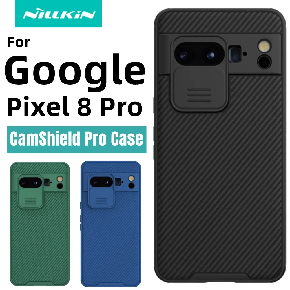 Original NILLKIN Matte Guard For Google Pixel 8 Pro Case CamShield Case Shockproof Slide Camera Len Window Protection Back Cover