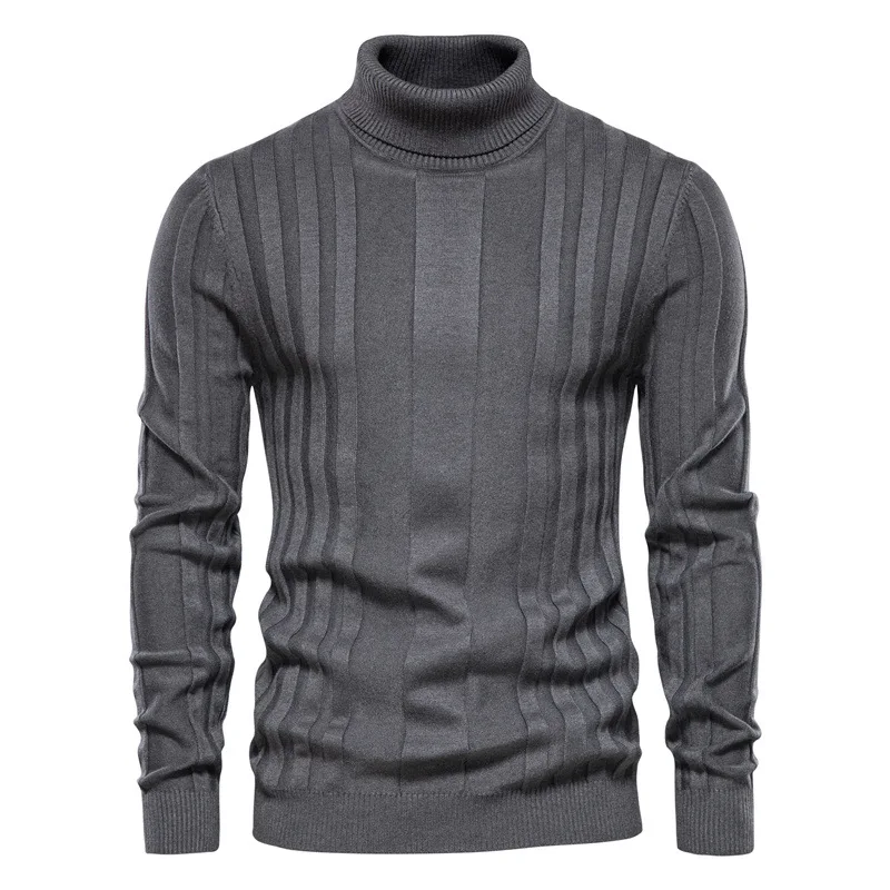 Fashion-Men-s-Tight-Sweater-Solid-Pullover-New-Male-High-Neck-Casual ...