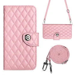 Leather Phone Case Wallet with Shoulder Crossbody Strap for Xiaomi 13T(Pro) (YB-XG-pink)