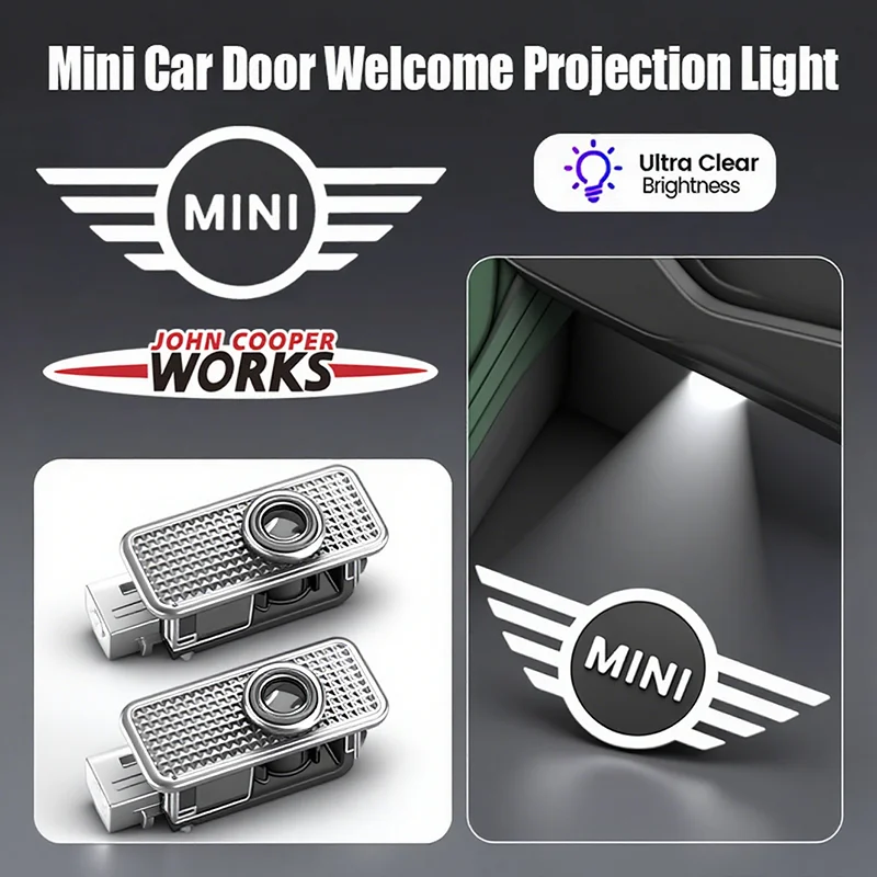 Led HD Car Door Logo Welcome Light Projector Lamps Accessories For MINI Cooper S Works JCW R55 R56 R50 R53 R60 R61 F54 F55 F56