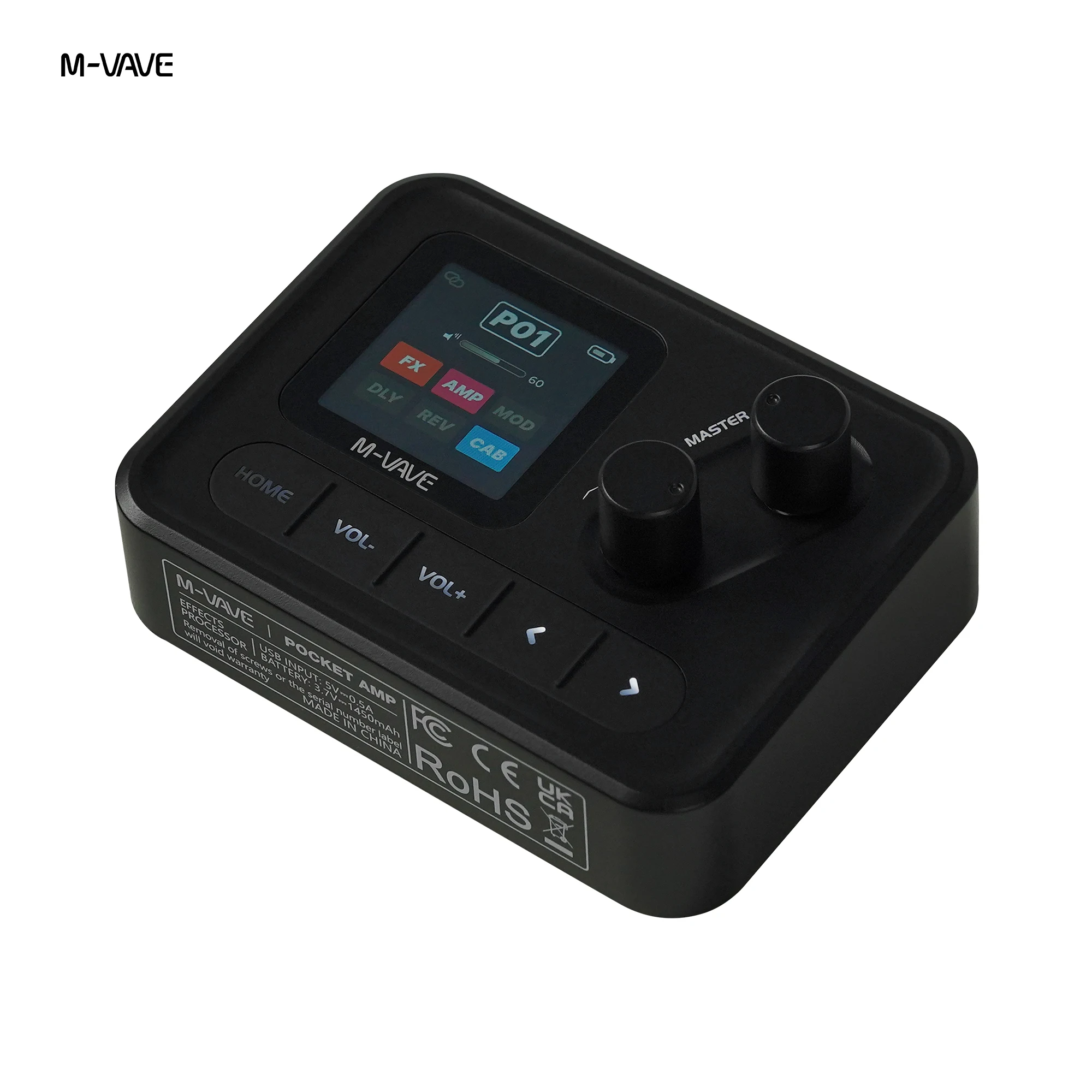 M-VAVE Pocket AMP Mini Guitar Bass Amp 1.54 LCD Color Screen