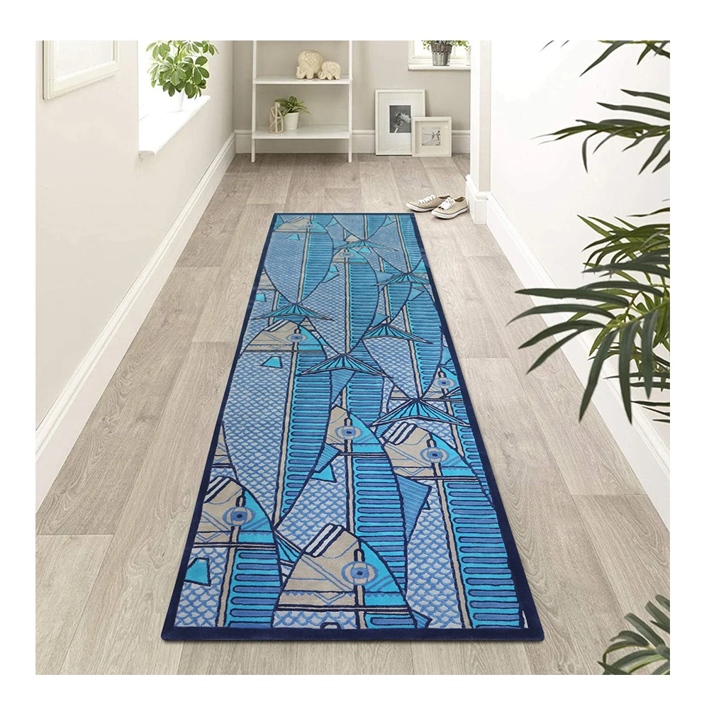 

Cynthia Hot Selling Vivid Colorful Butterfly Fish And Devilfish Design Custom Wool Handmade Carpet For Living Room Or Kids Room