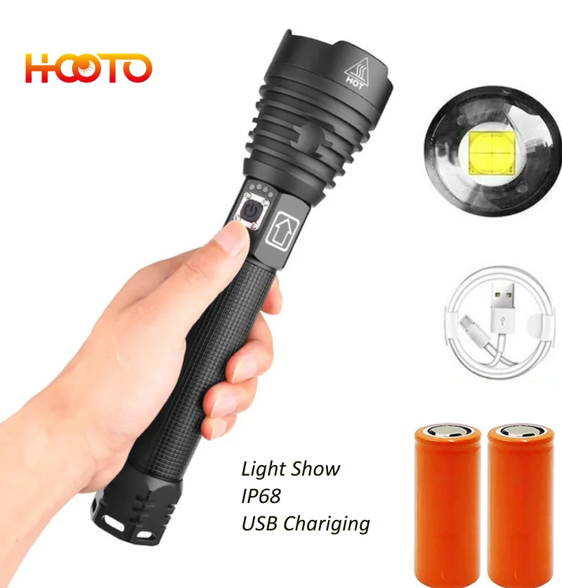 

HOOTO glare flashlight charged quantity display outdoor camping flashlight strong light flashlight and torches